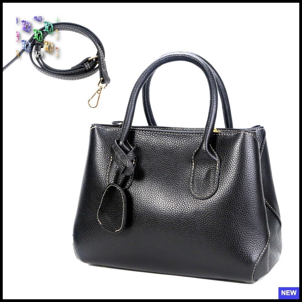 Genuine Leather Tote Bag Classic Top Handle Adjustable Crossbody Chic
